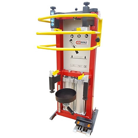 Rote und gelbe Werkzeugmaschine mit dem Logo 'KS TOOLS'.